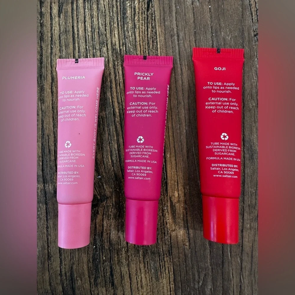 Saltair Lip Oil Balm Trio — Pink, Magenta & Red